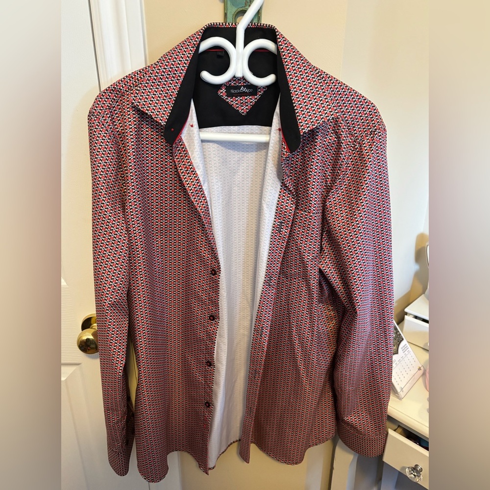 Black and Red Geometric Shirt by Black Mice